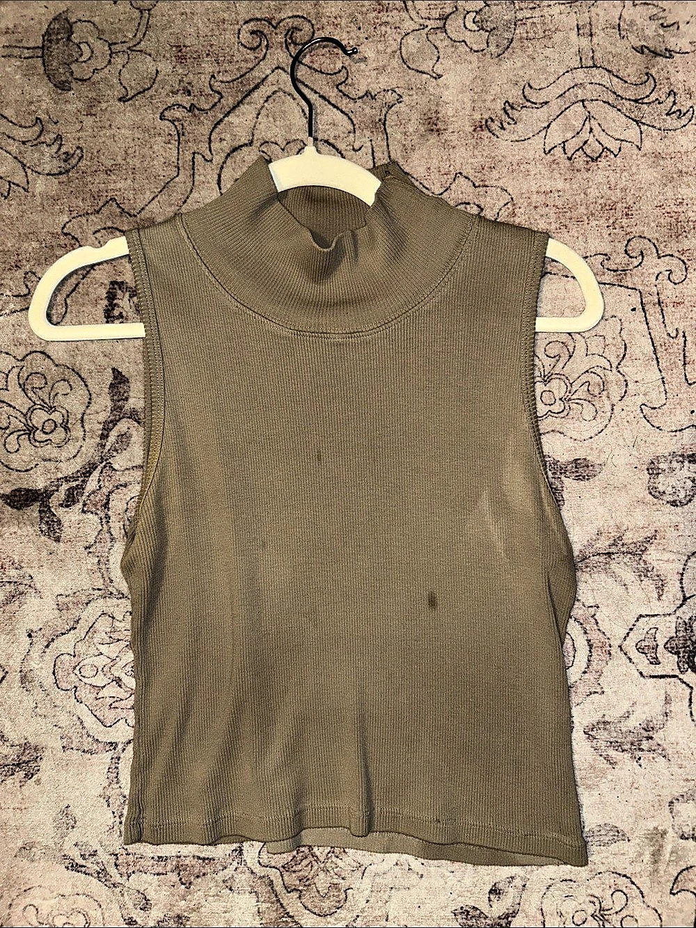 Big Bud Press Sleeveless Essential Turtleneck Tank in Brown